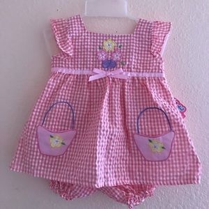 Cute plaid dress for babies with matching shorts